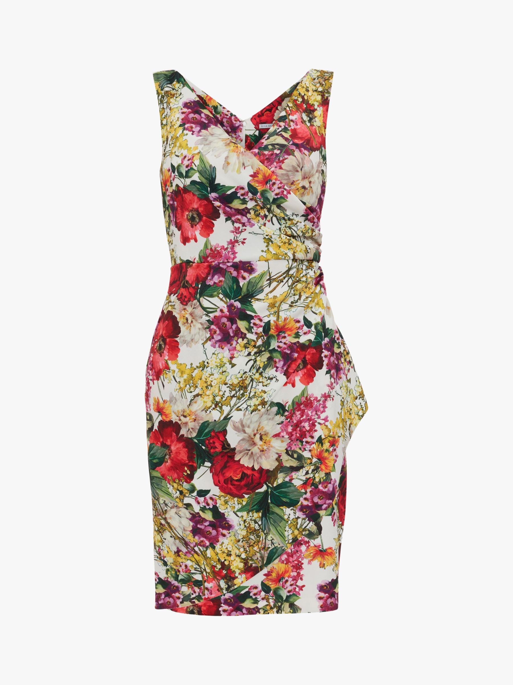Buy Gina Bacconi Karesa Flora Wrap Knee Length Dress, Multi Online at johnlewis.com