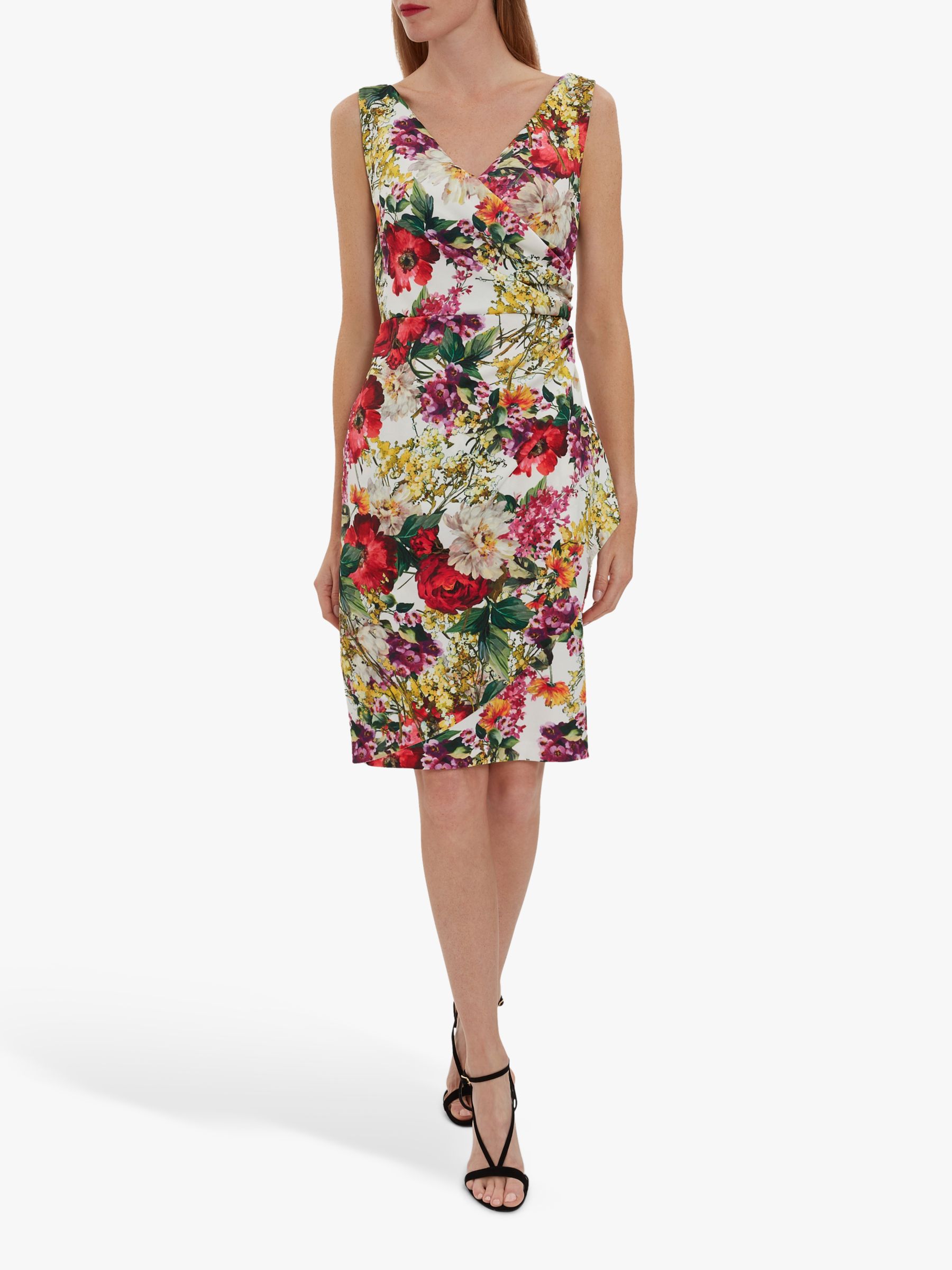 Buy Gina Bacconi Karesa Flora Wrap Knee Length Dress, Multi Online at johnlewis.com