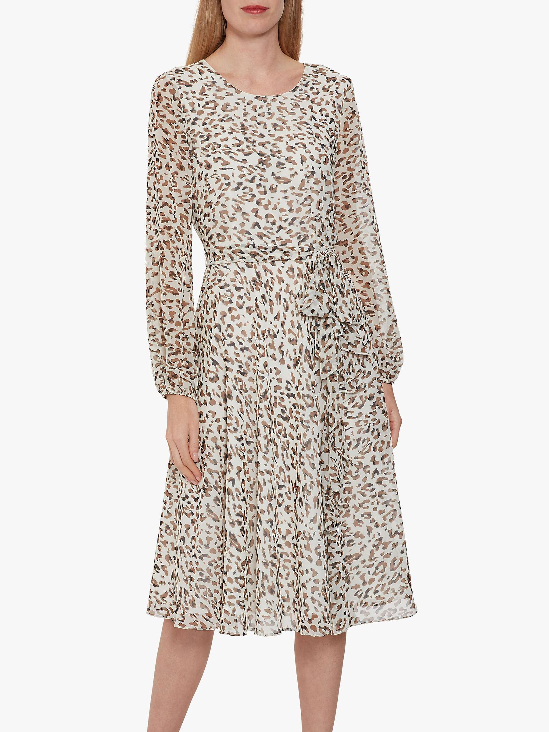 Buy Gina Bacconi Jerilyn Animal Knee Length Dress, Ivory/Black Online at johnlewis.com