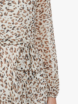 Gina Bacconi Jerilyn Animal Knee Length Dress, Ivory/Black