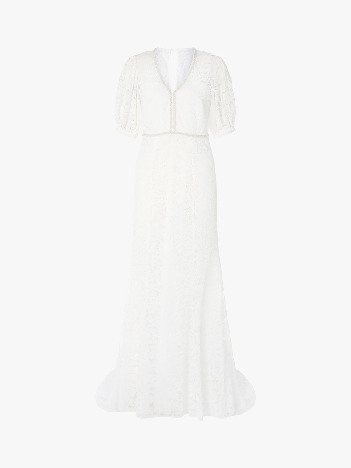 Monsoon Nicky Beaded Lace Wedding Dress, Ivory at John Lewis & Partners