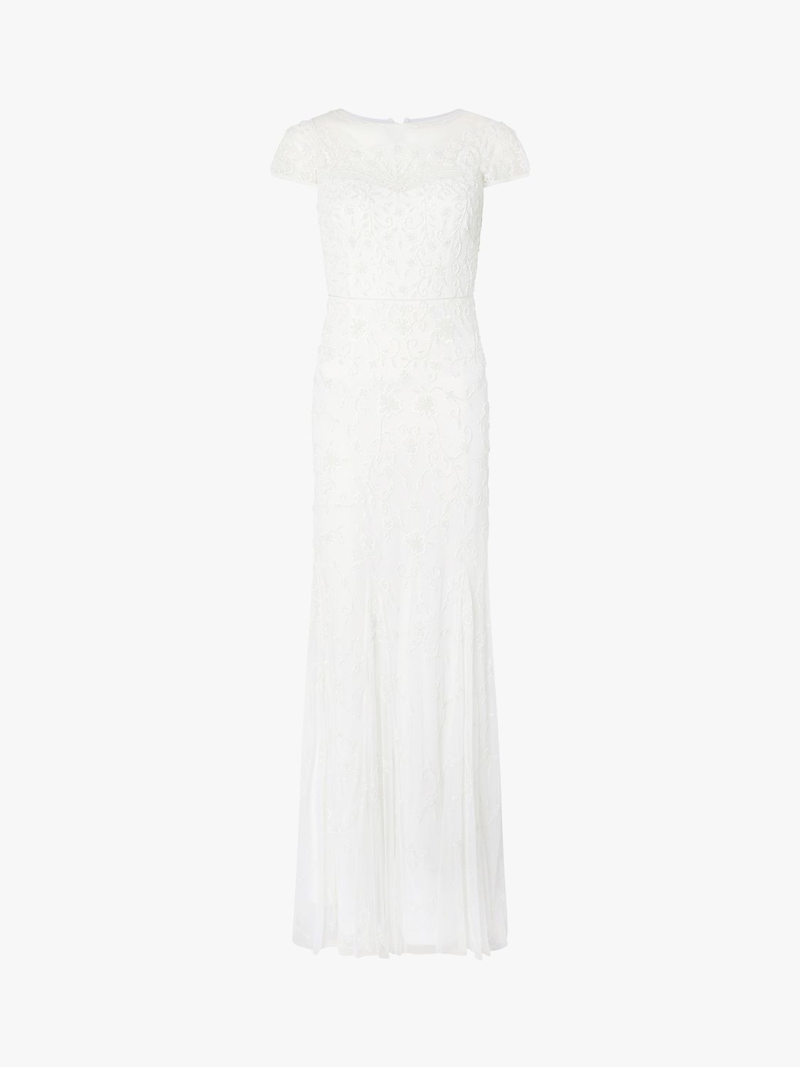 Monsoon Sophie Lace Embellished Wedding Dress, Ivory at John Lewis ...