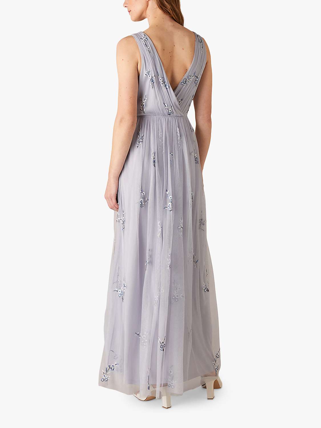 Buy Monsoon Marisa Floral Embellished Maxi Dress, Blue Online at johnlewis.com