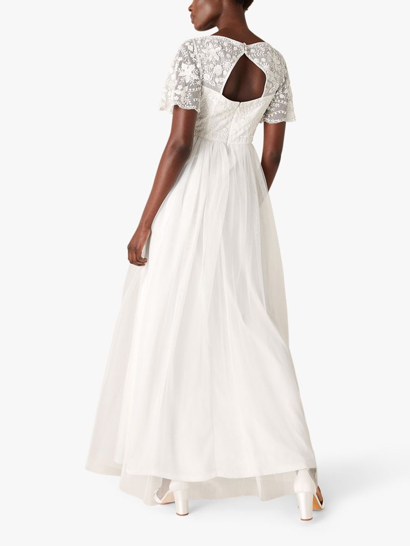 Monsoon Shelly Angel Sleeve Bridal Maxi Dress, Ivory at John Lewis ...
