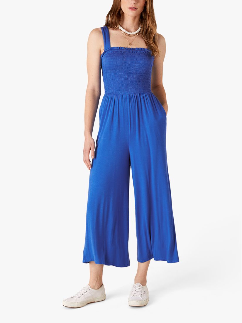 Monsoon Jersey Culottes Jumpsuit, Blue