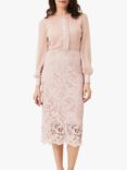 Phase Eight Aldora Chiffon Lace Midi Dress, Antique Rose