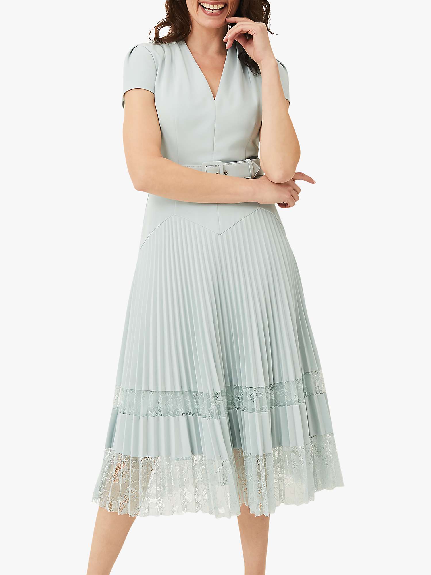 Buy Phase Eight Hannah Pleated Midi Dress, Peppermint Online at johnlewis.com