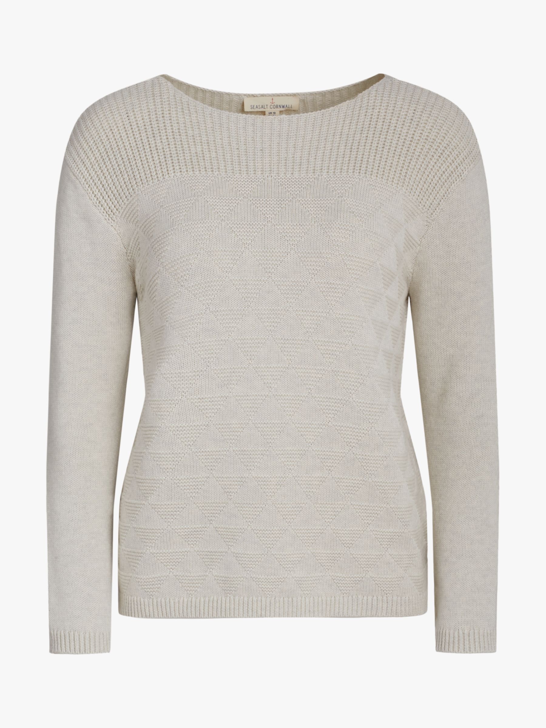 Seasalt Harbour Beach Textured Stitch Jumper, Beige at John Lewis ...