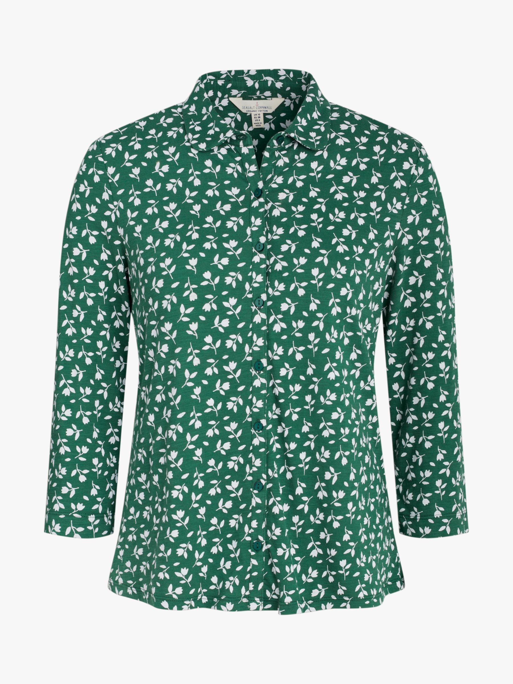 Seasalt Field Pansy Print Top, Dark Green at John Lewis & Partners