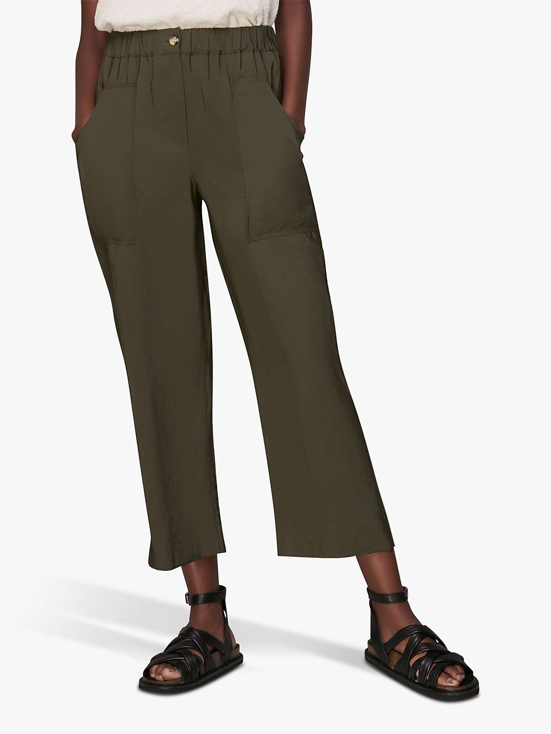 Buy Whistles Easy Casual Trousers, Khaki Online at johnlewis.com