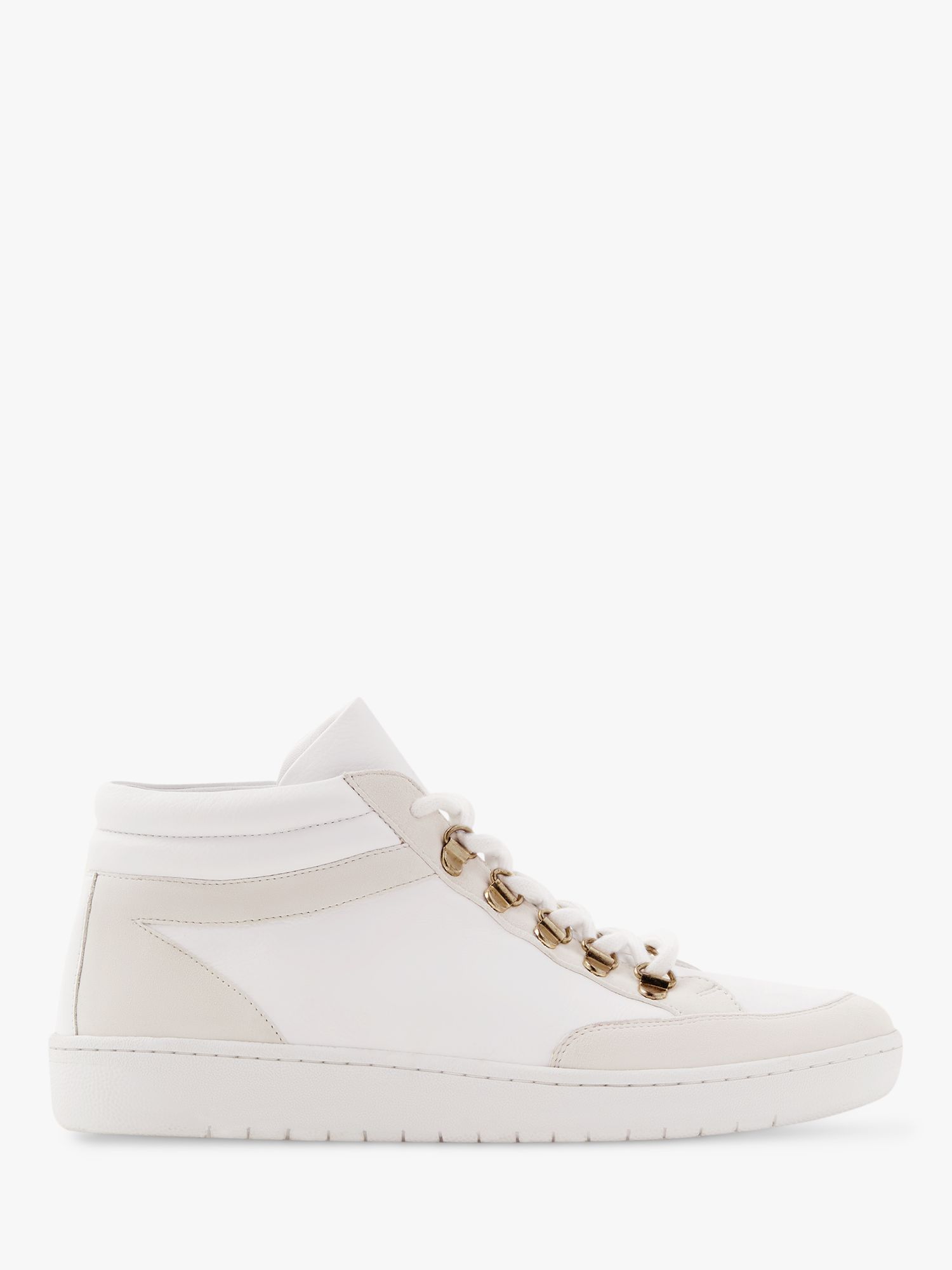 Boden Anita Leather and Suede Trainers, Ecru