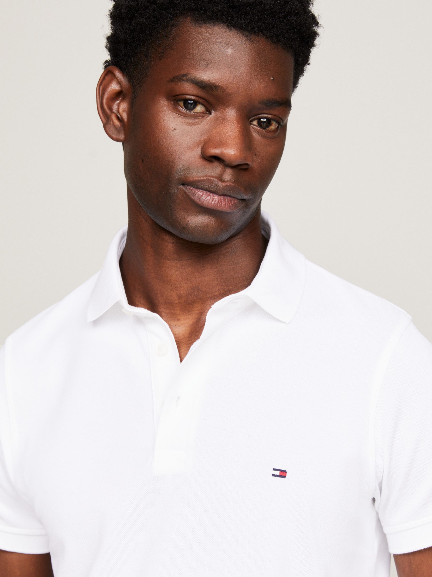 Tommy Hilfiger 1985 Slim Fit Polo Shirt, White at John Lewis & Partners