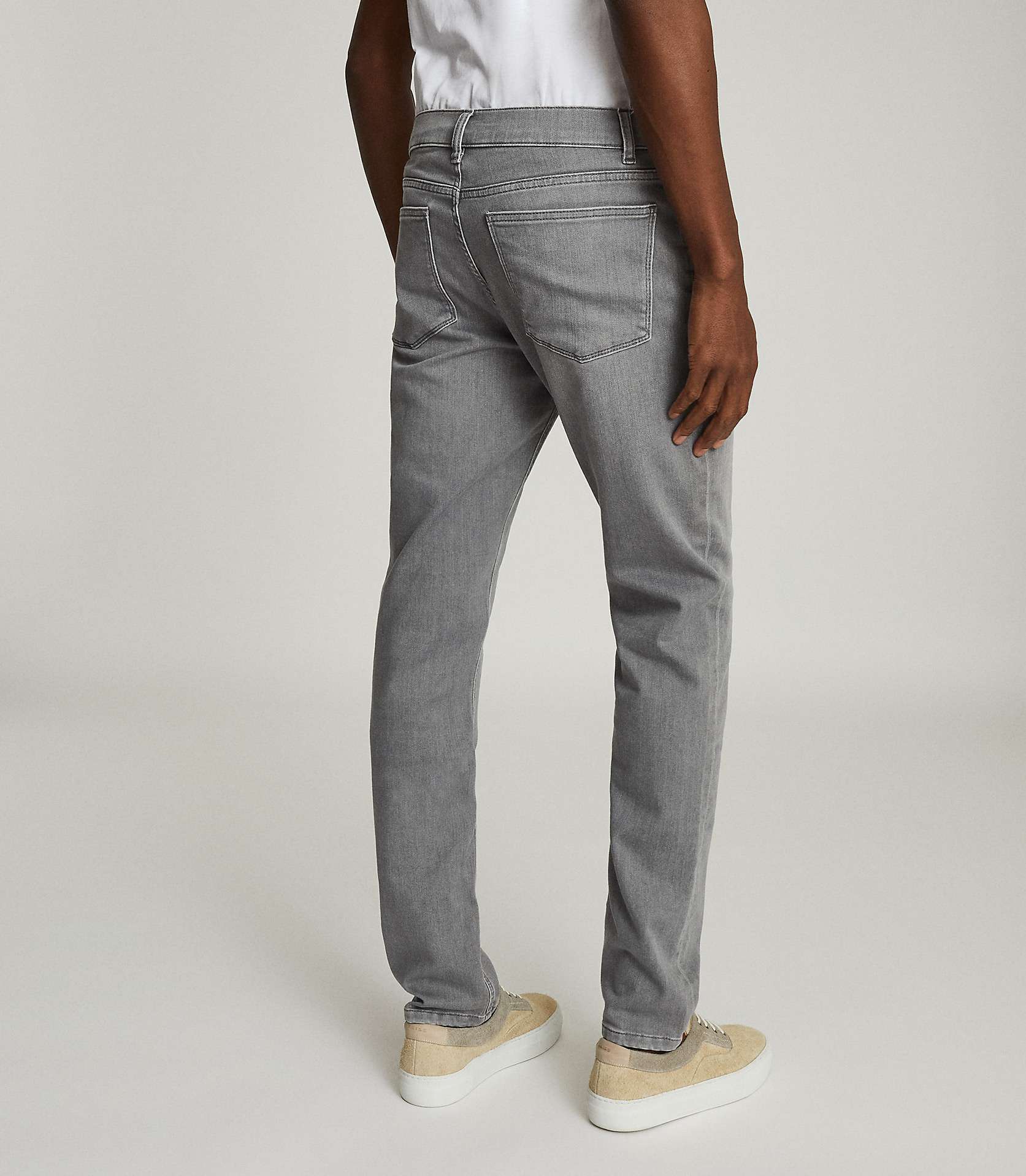 Reiss Adana Jersey Stretch Slim Jeans, Grey at John Lewis & Partners