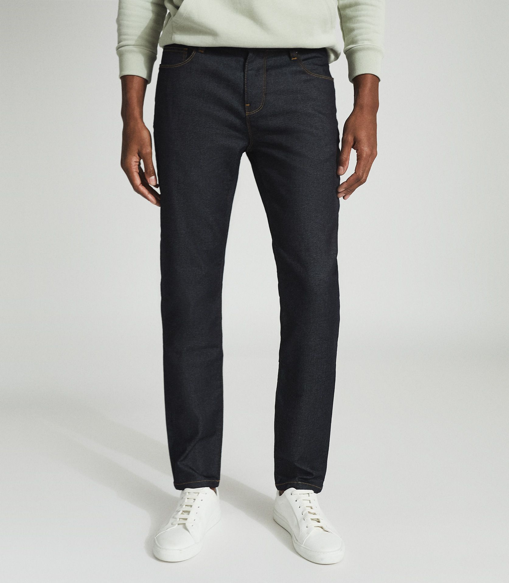 Reiss Car Rinse Wash Jersey Stretch Slim Jeans, Blue at John Lewis ...