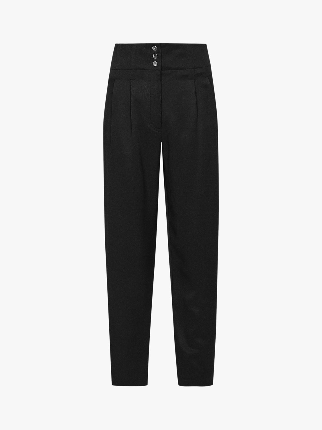 Reiss Blair Zip Detail Tapered Trousers, Black at John Lewis & Partners