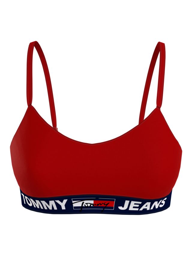 Tommy Hilfiger Tommy Jeans Logo Bralette, Red, XS