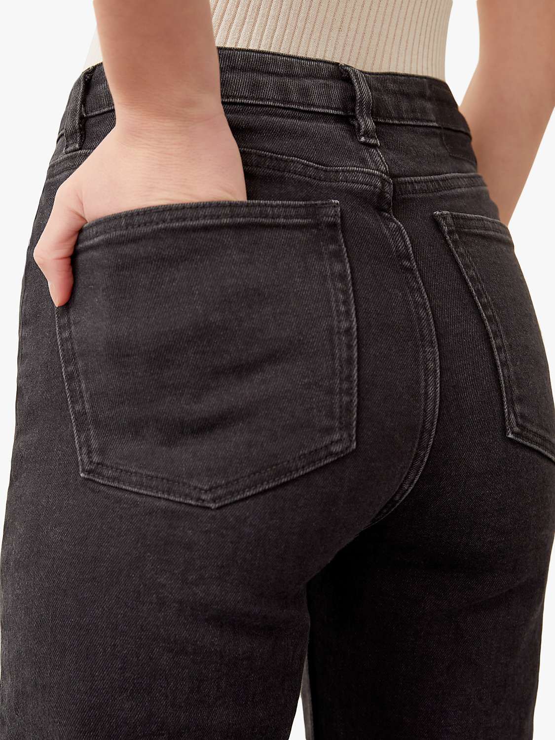 Buy Jigsaw Lea Crop Jeans, Washed Black Online at johnlewis.com