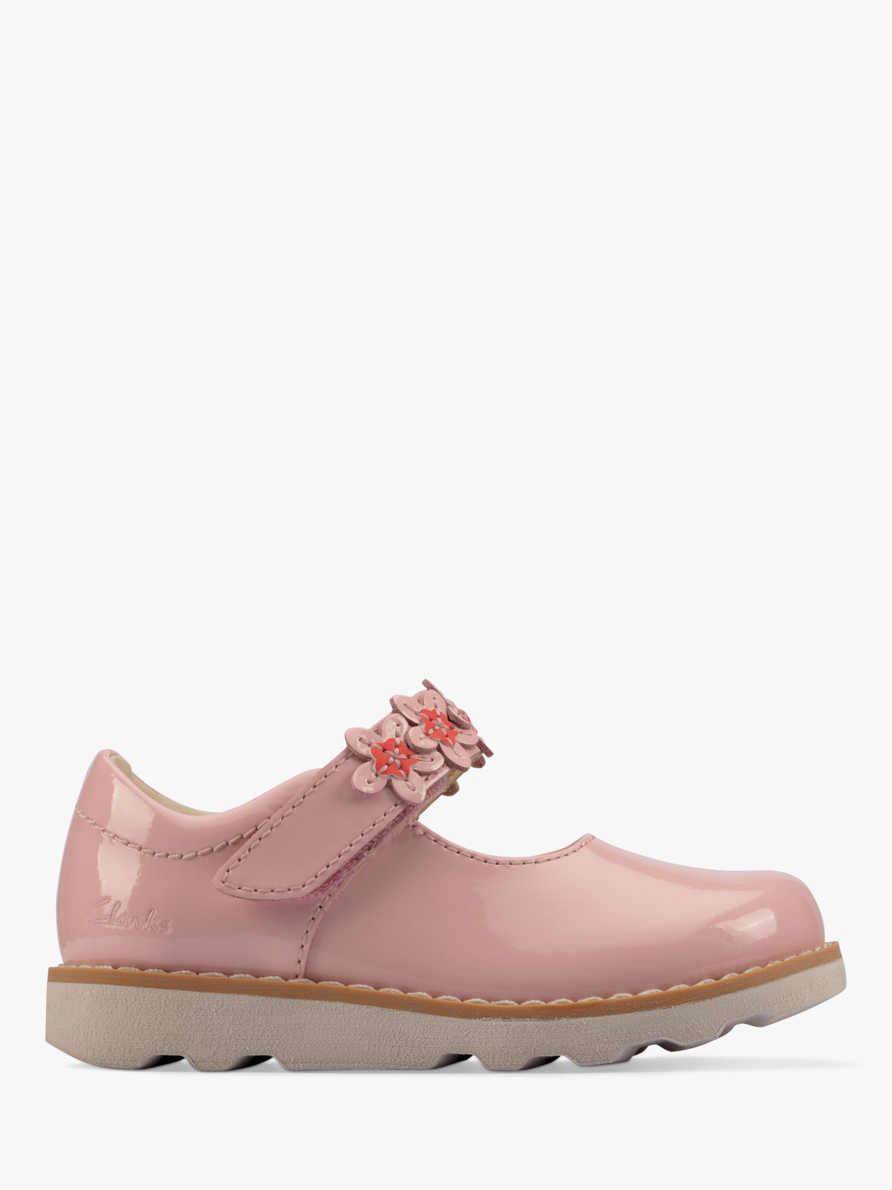 Clarks Kids' Crown Petal Jane Shoes, Light Pink, 4F Jnr
