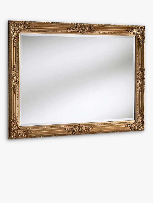 Baroque Rectangular Wood Framed Wall Mirror, Gold, 74 x 163cm