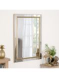 Yearn Bevelled Glass Edge Rectangular Wall Mirror, Gold