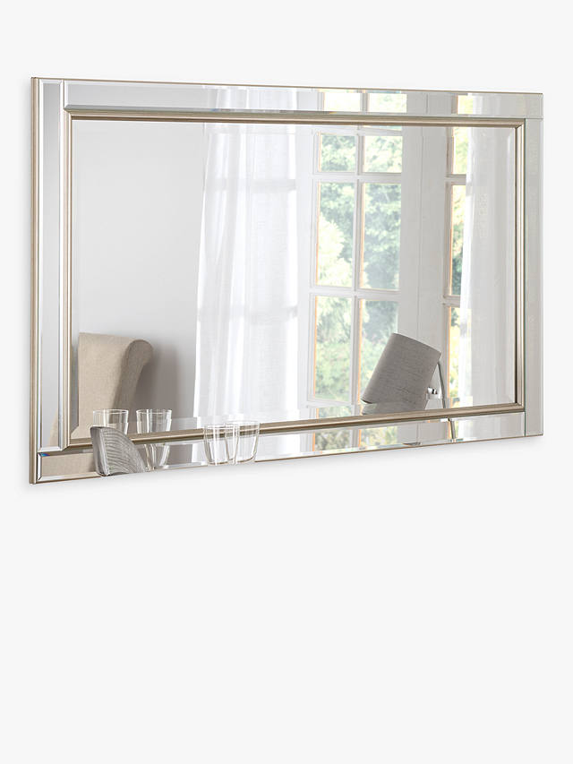 Rectangular Wood Framed Wall Mirror, Champagne, 66 x 91cm