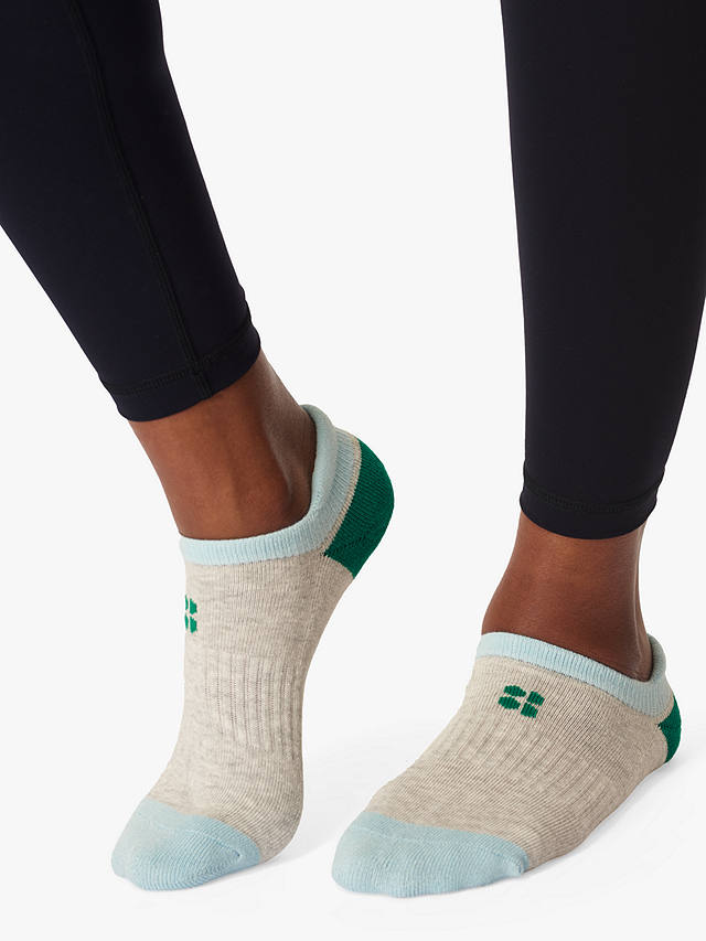 Sweaty Betty Workout Trainer Socks, Ice Blue/Multi at John Lewis & Partners