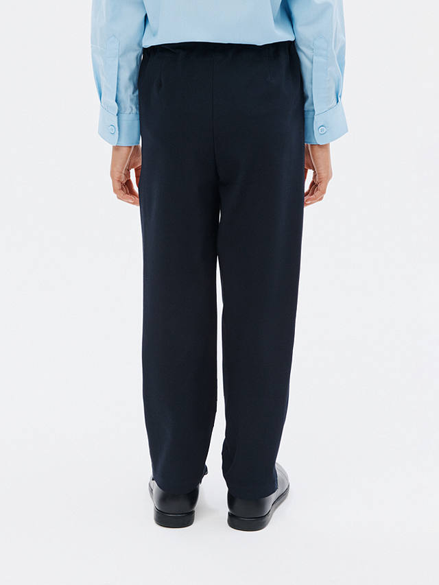 John Lewis Girls' Adjustable Waist Button School Trousers, Navy