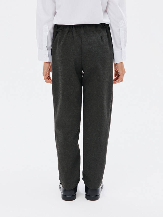 John Lewis Girls' Adjustable Waist Button School Trousers, Grey