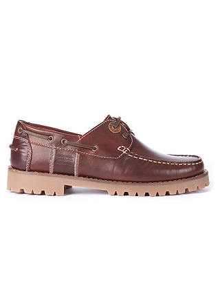 Barbour Stern Commando Sole Boat Shoes, Mahogany