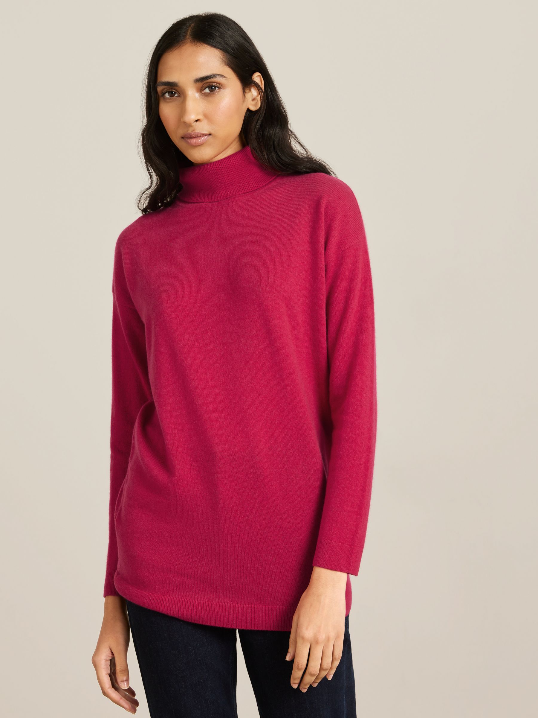 John Lewis Cashmere Relaxed Roll Neck Sweater