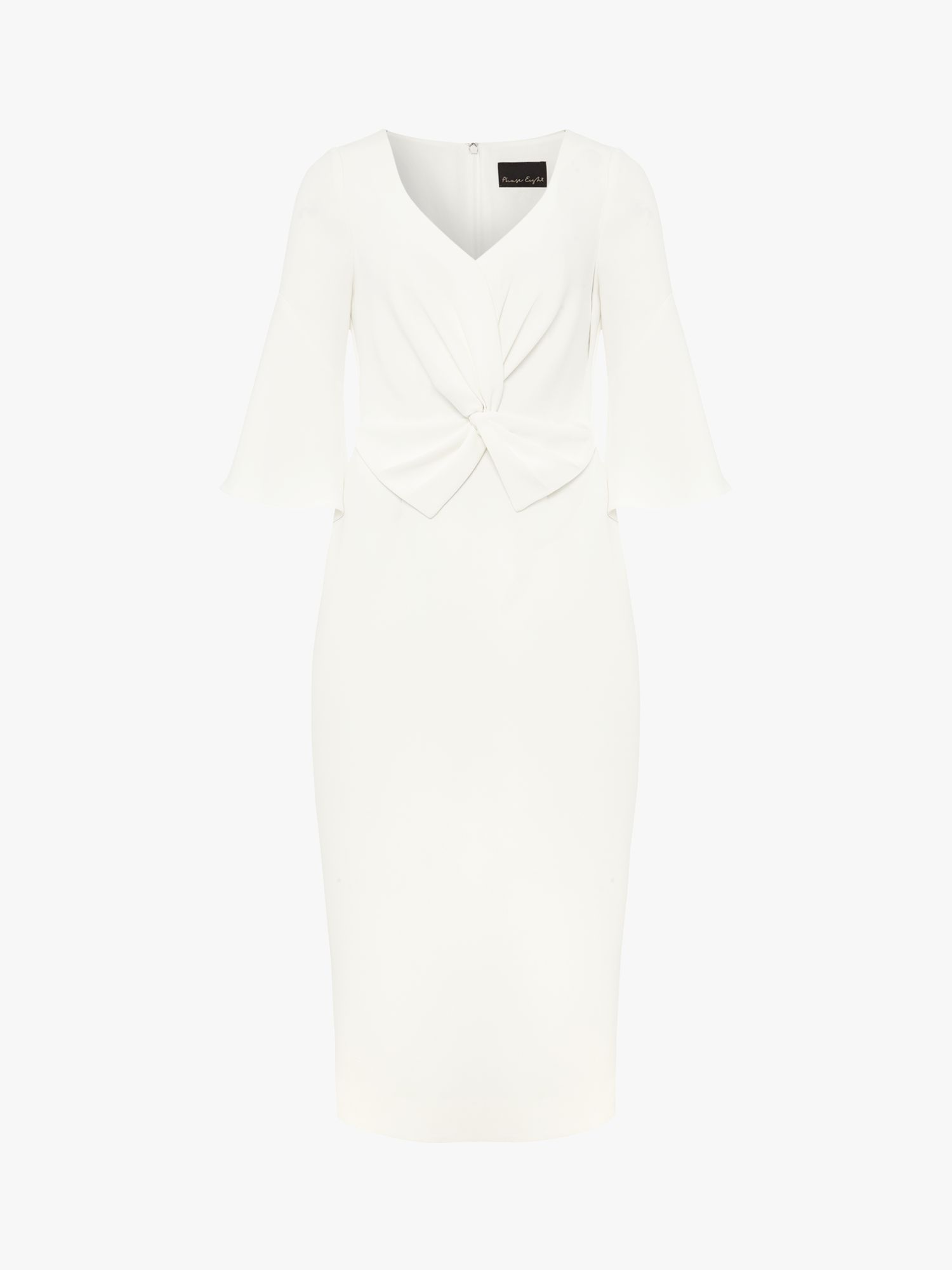 Phase Eight Layla Bow Midi Dress, Oyster
