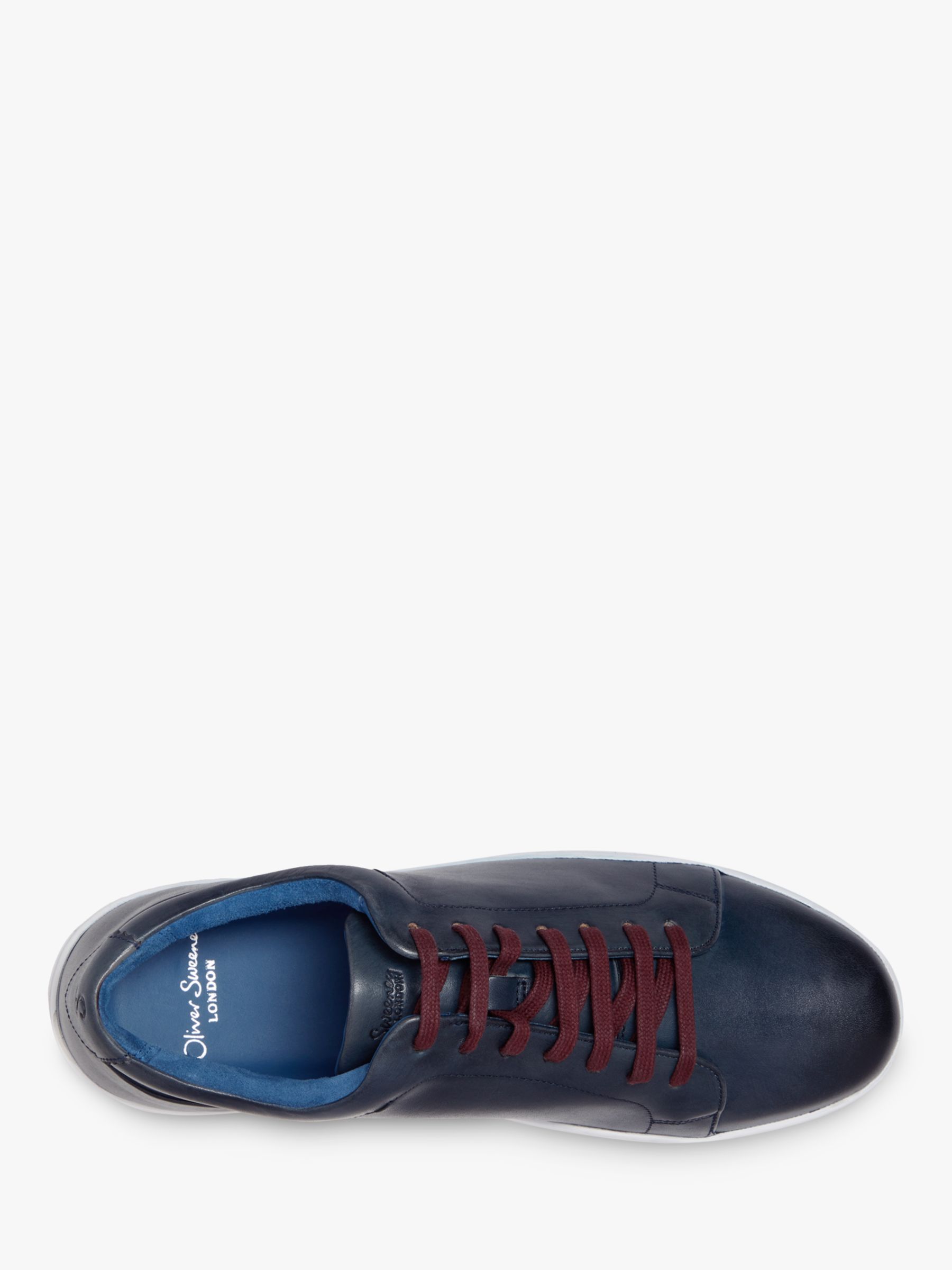 Oliver Sweeney Hayle Leather Trainers, Navy, 7
