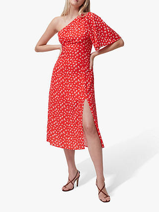 French Connection Fayola Floral Print Dress, Fiery Red/Multi