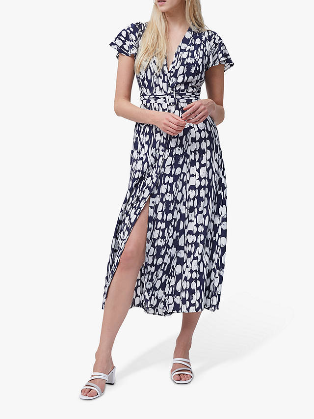 French Connection Islanna Abstract Print Midi Dress, Nocturnal/Summer White
