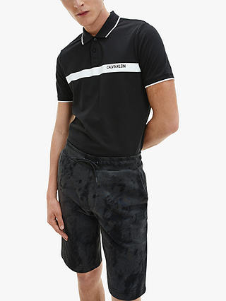 Calvin Klein Branded Stripe Cotton Slim Fit Polo Shirt