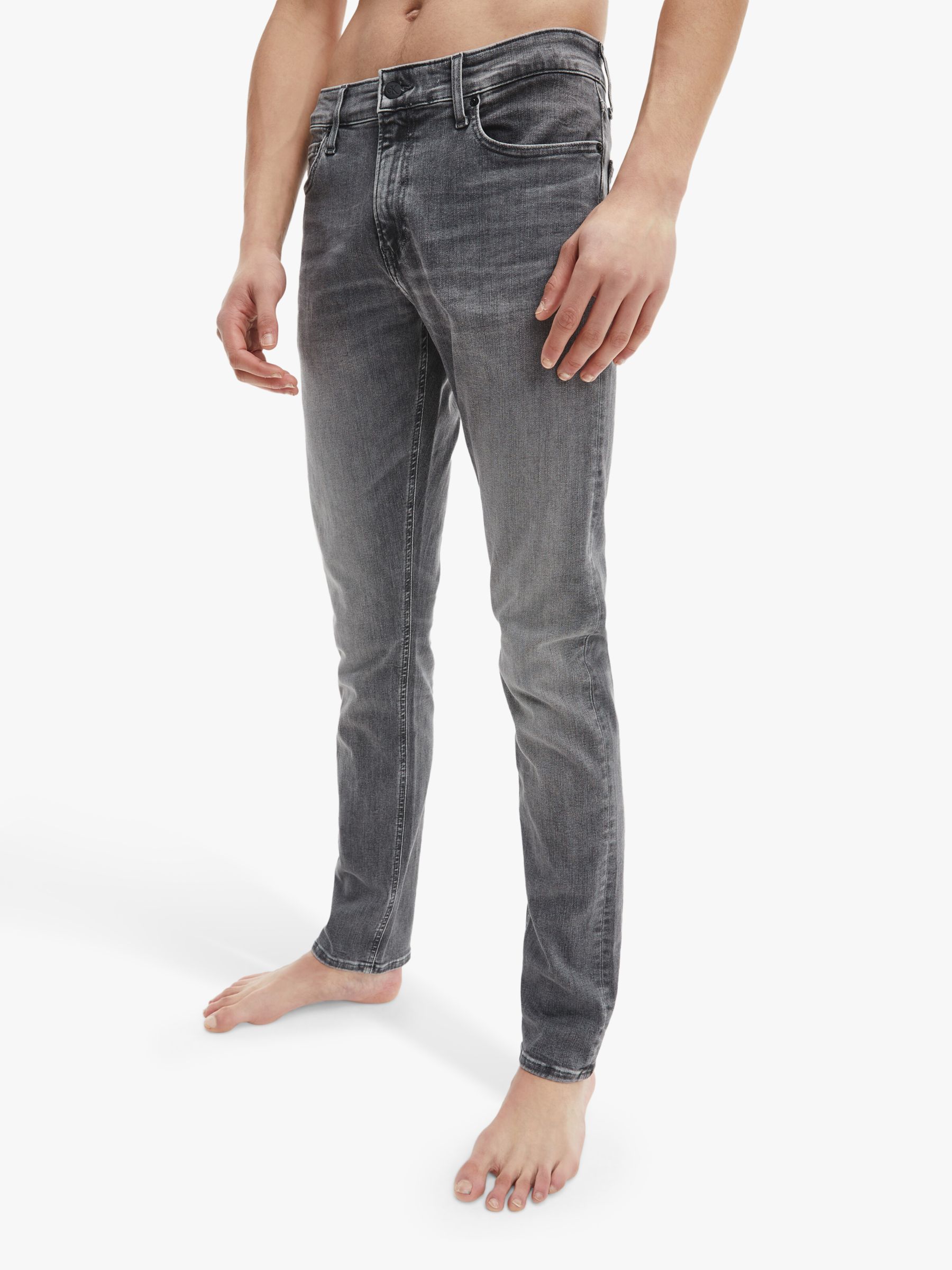Calvin Klein Jeans Slim Fit Jeans, Denim Grey at John Lewis & Partners