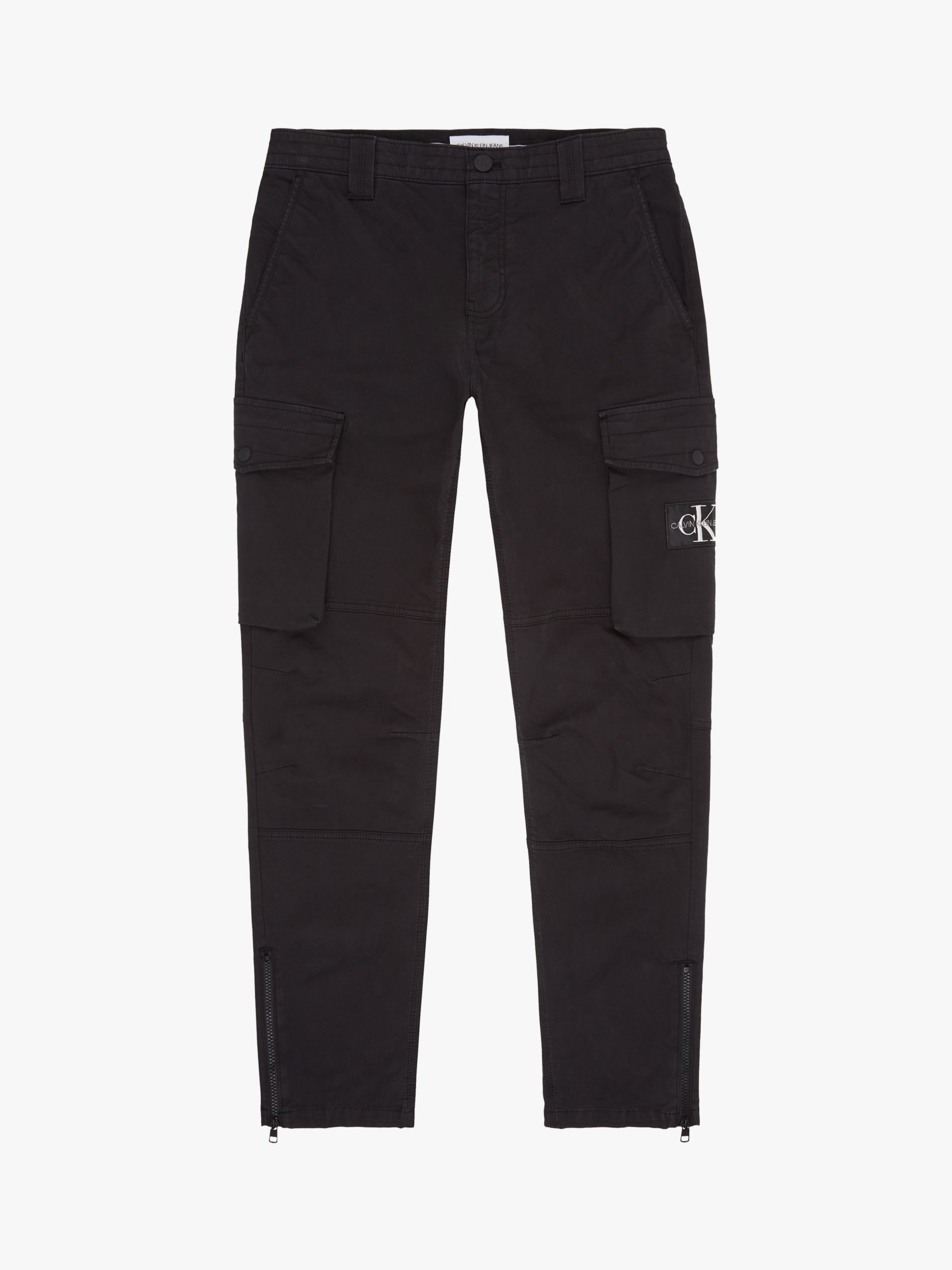 Calvin Klein Jeans Skinny Washed Cotton Blend Cargo Trousers, CK Black ...