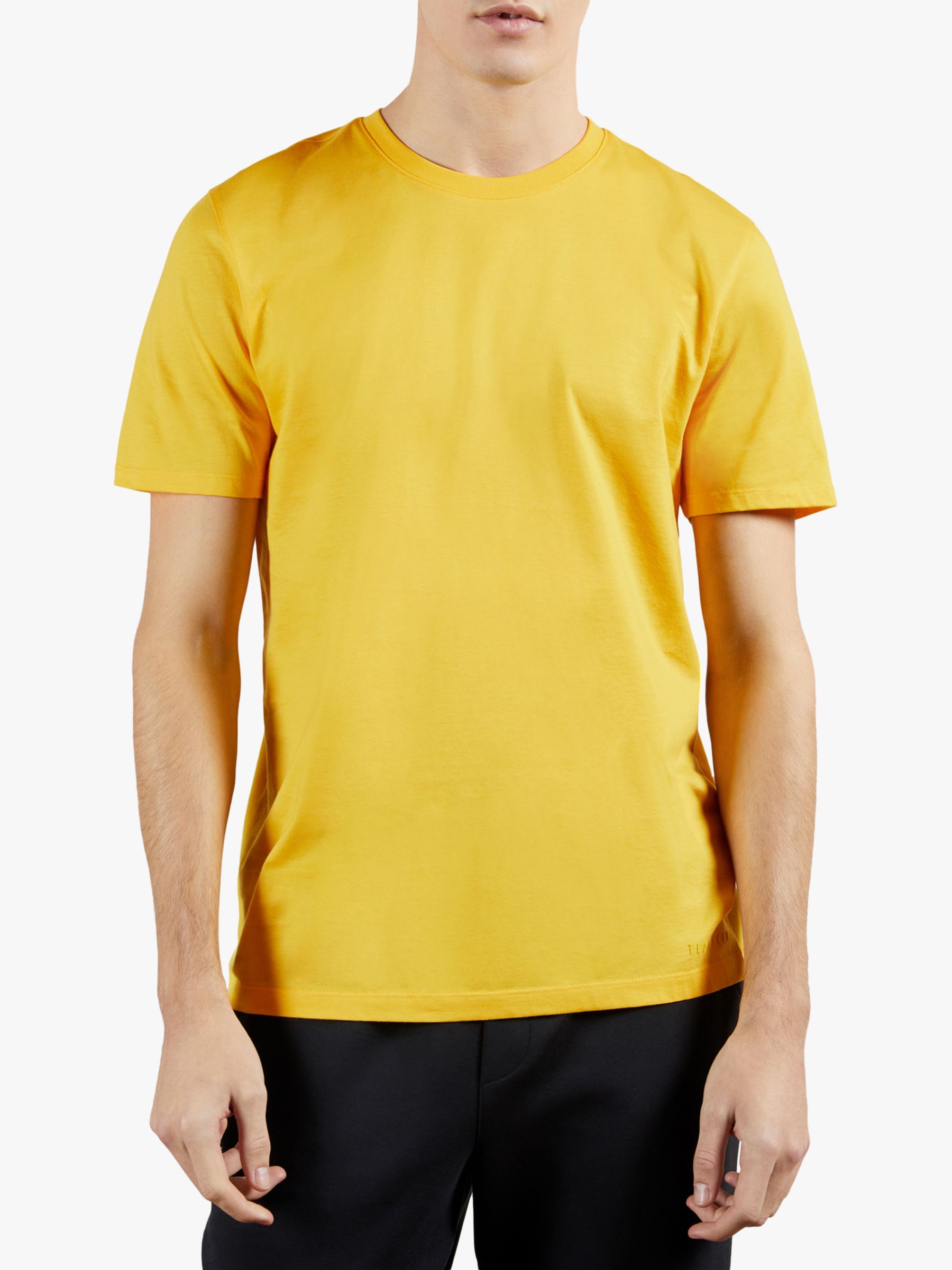 Ted Baker Only Cotton Crew Neck T-Shirt, Yellow at John Lewis & Partners
