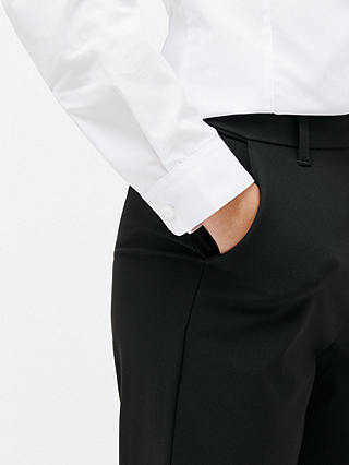 John Lewis Girls' Adjustable Waist Slim Leg School Trousers, Black