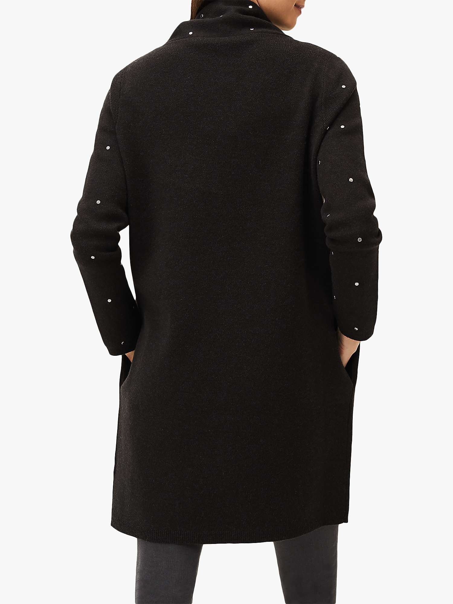 Buy Phase Eight Paloma All-Over Stud Embellished Knit Coatigan, Charcoal Online at johnlewis.com