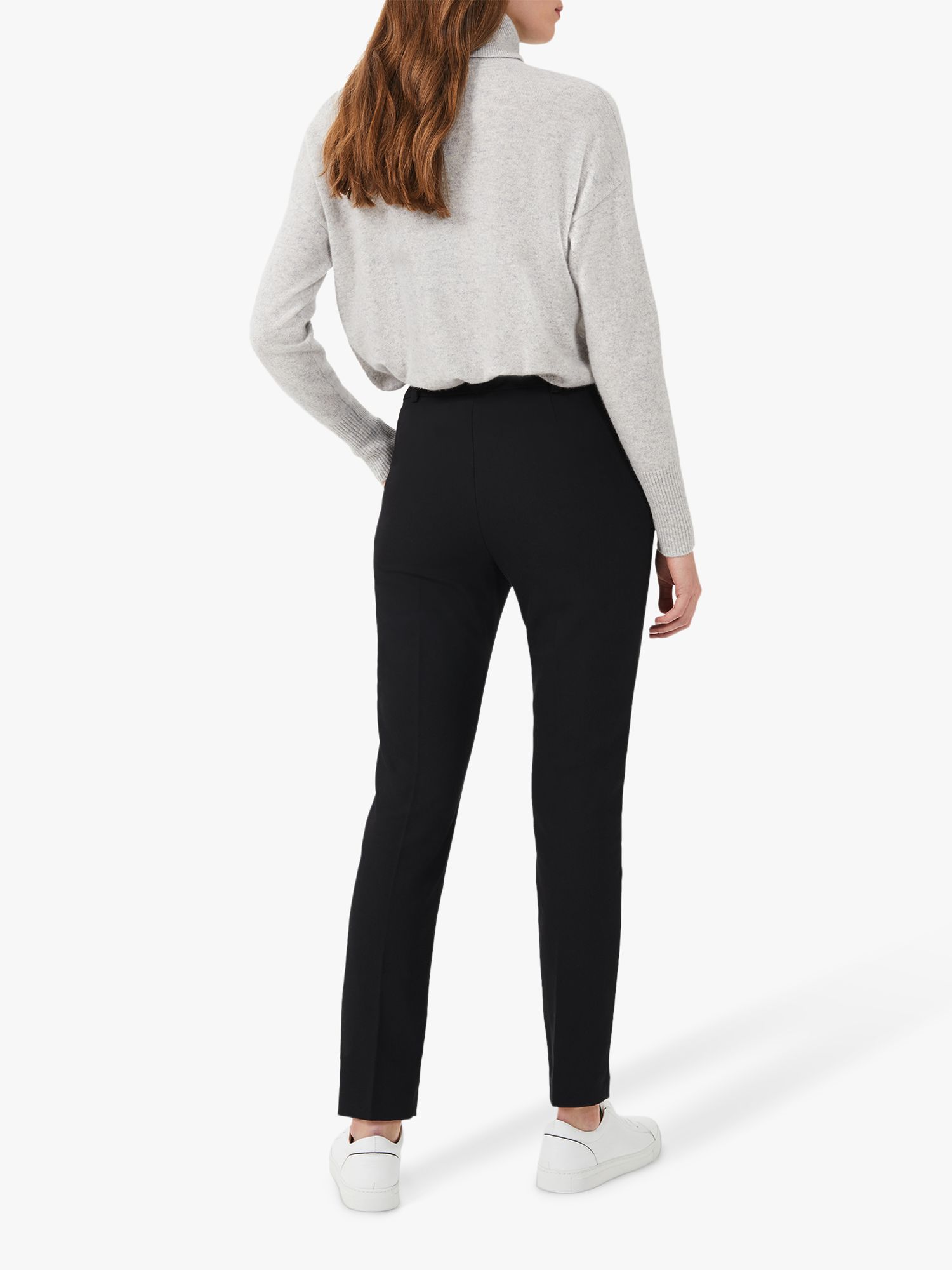 Hobbs Quin Tapered Trousers, Black at John Lewis & Partners