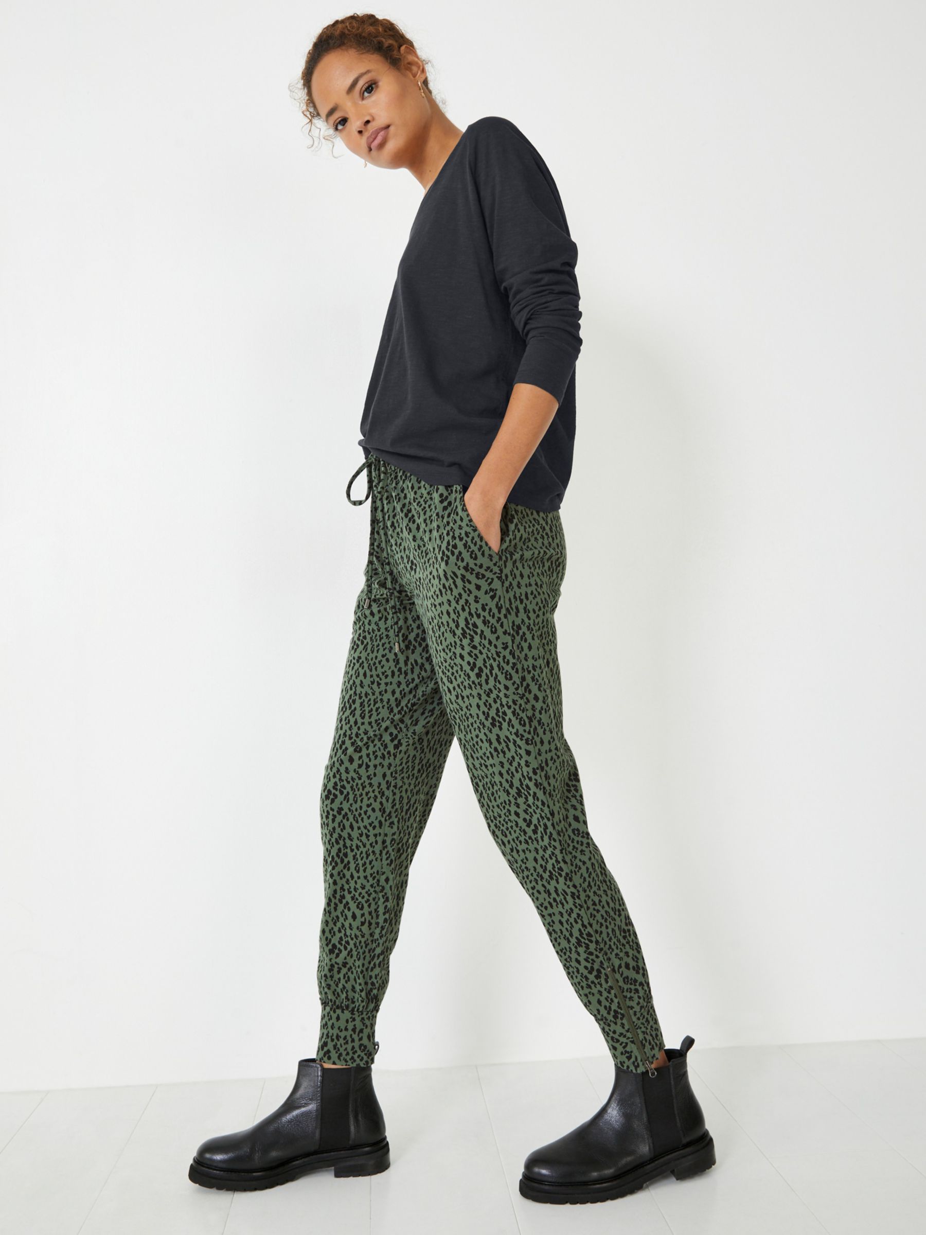 Hush Amie Joggers, Khaki Leopard 