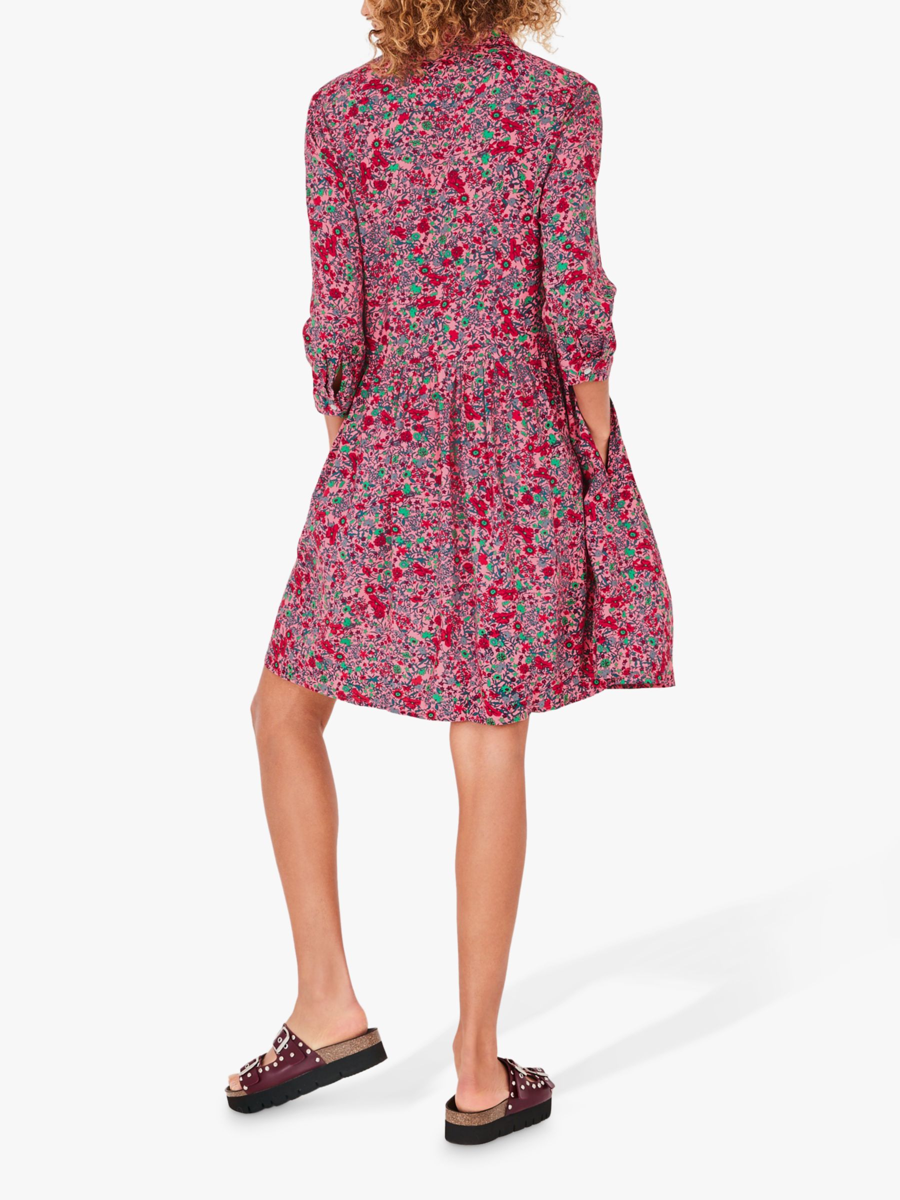 hush Emanuelle Vintage Floral Print Shirt Dress, Pink/Multi at John ...
