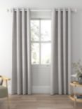 John Lewis Hidcote Weave Pair Lined Eyelet Curtains, Grey