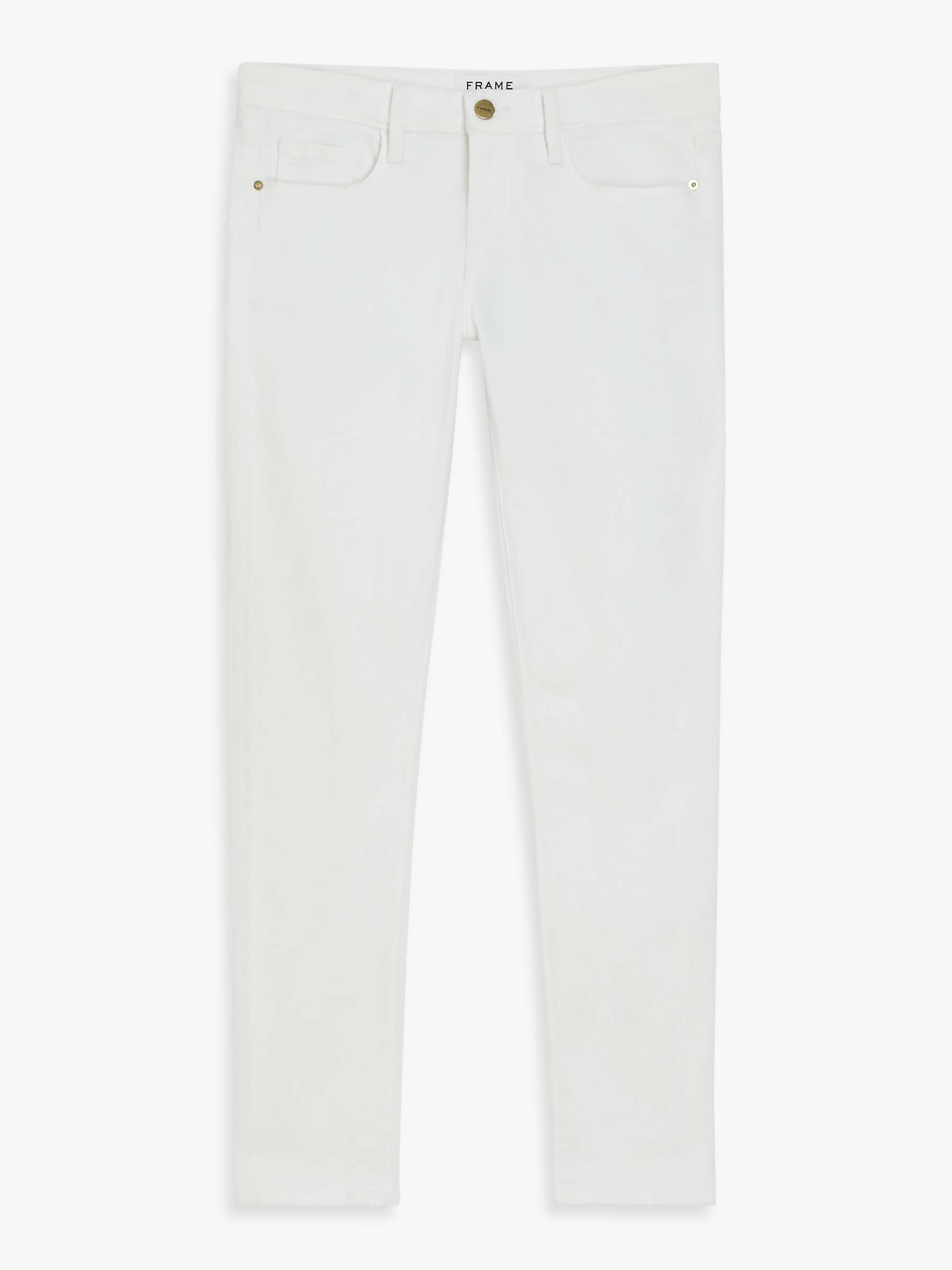 FRAME Le Garcon Boyfriend Jeans, White at John Lewis & Partners