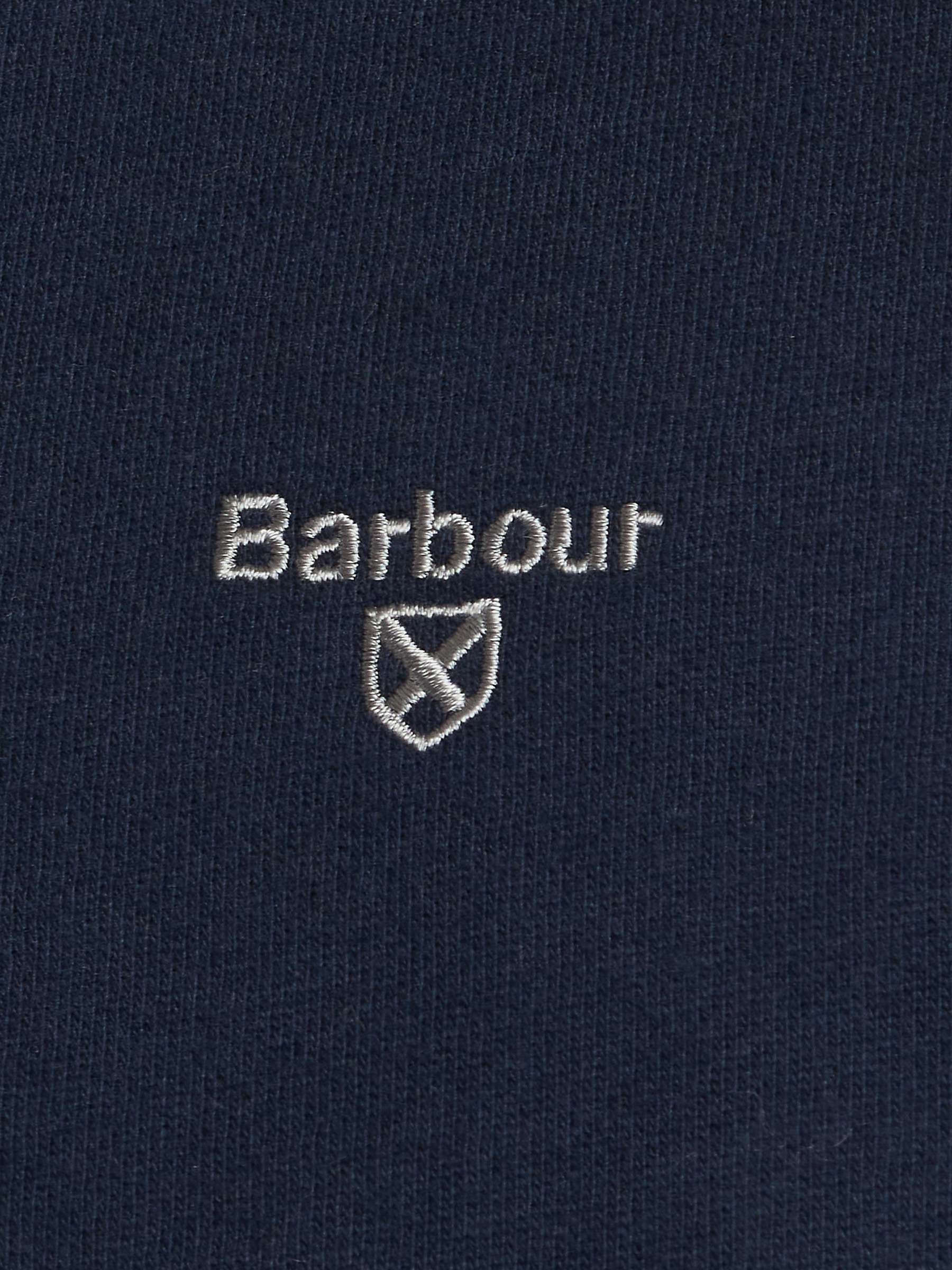 Barbour Raglan Half Snap Button Jumper, Navy at John Lewis & Partners