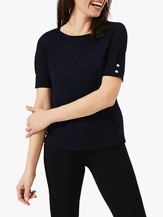 Phase Eight Myah Button Top, Navy