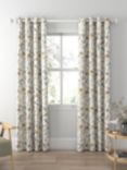 John Lewis Pea Blossom Print Pair Blackout/Thermal Lined Eyelet Curtains, Multi