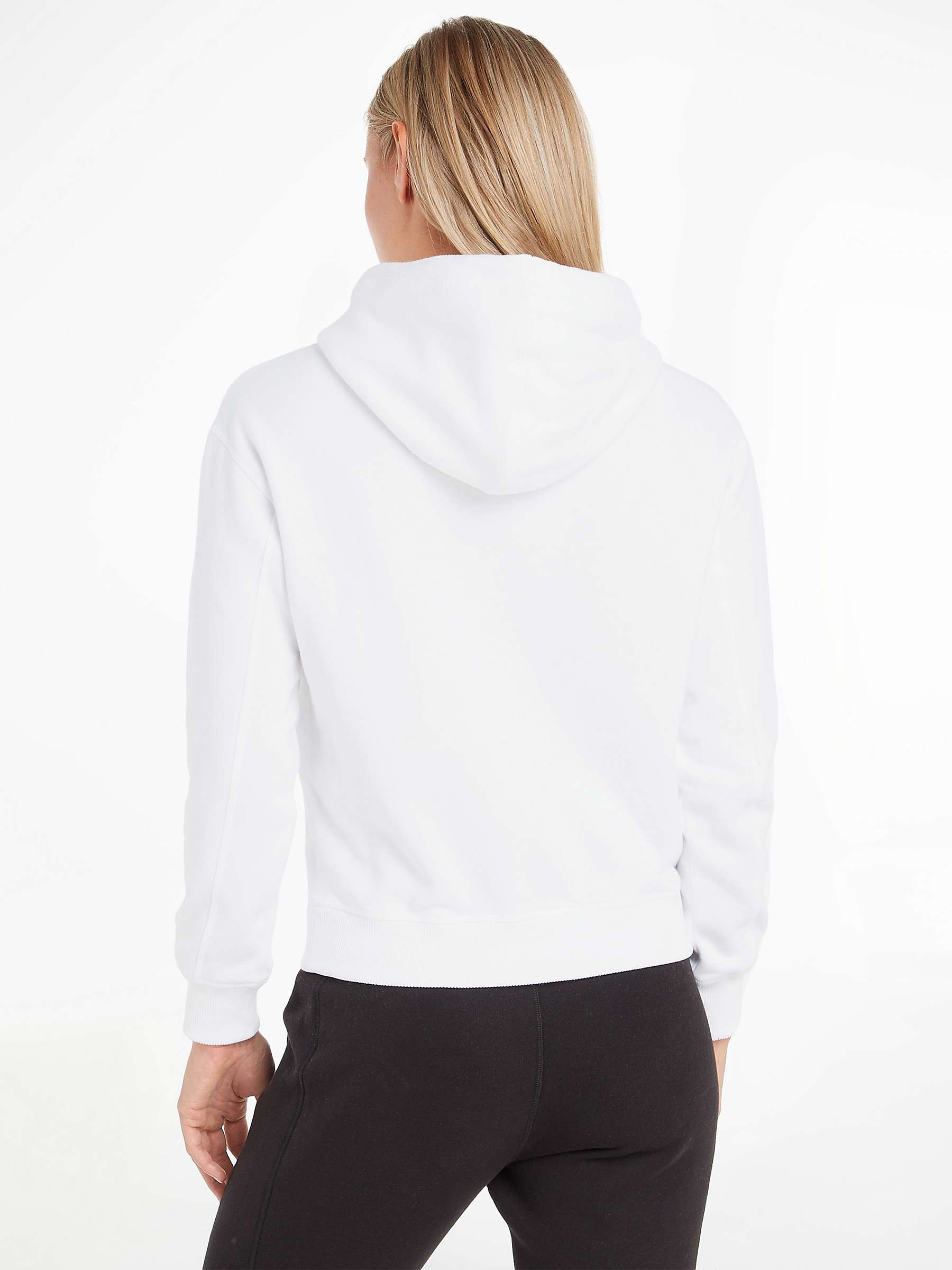 Buy Calvin Klein Jeans Embroidered Logo Hoodie, Bright White Online at johnlewis.com