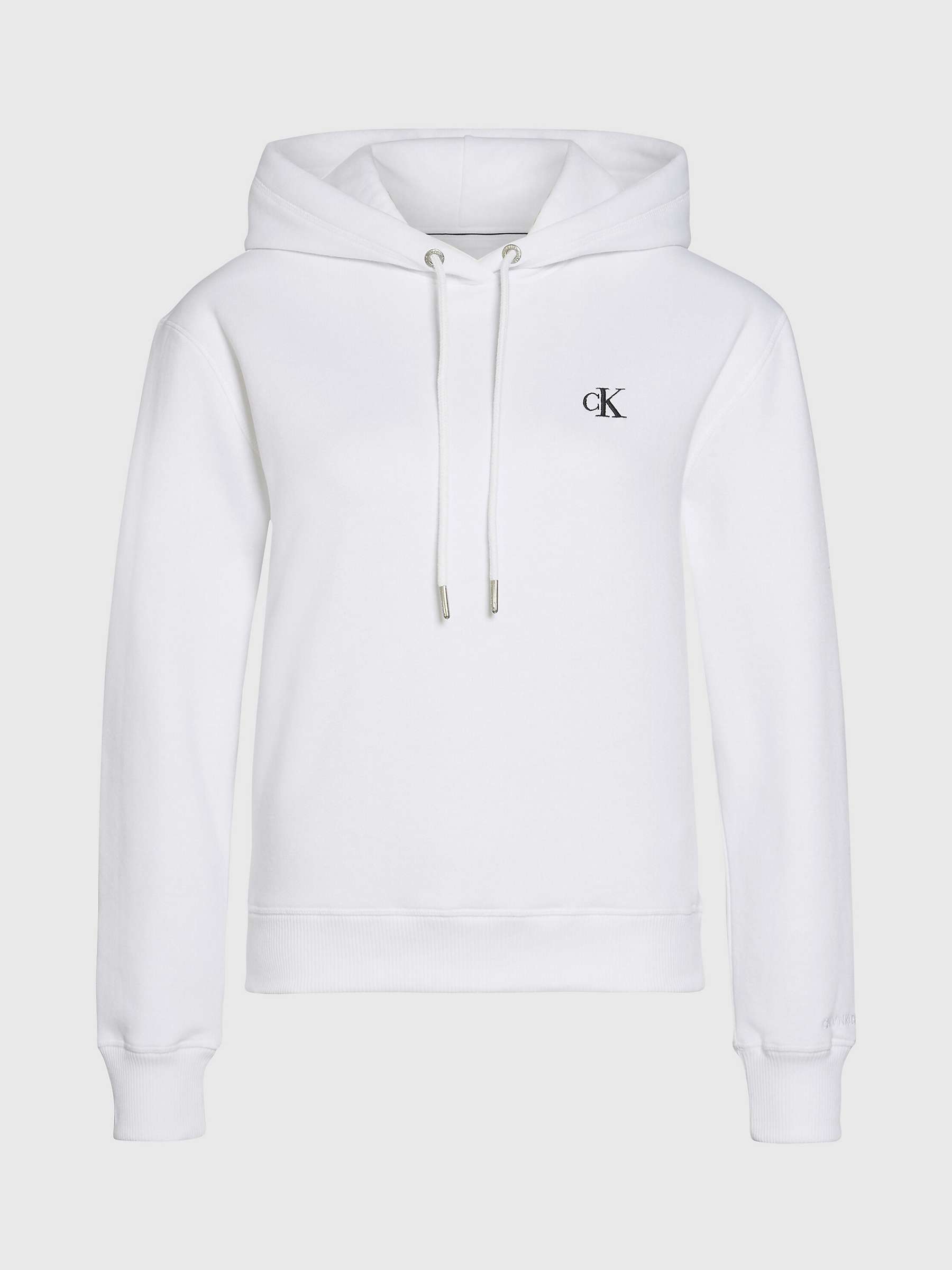 Buy Calvin Klein Jeans Embroidered Logo Hoodie, Bright White Online at johnlewis.com